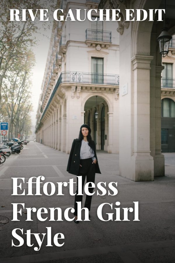 Magazine Cover Aesthetic Pinterest Templates example: a fashion pin titled "Effortless French Girl Style"