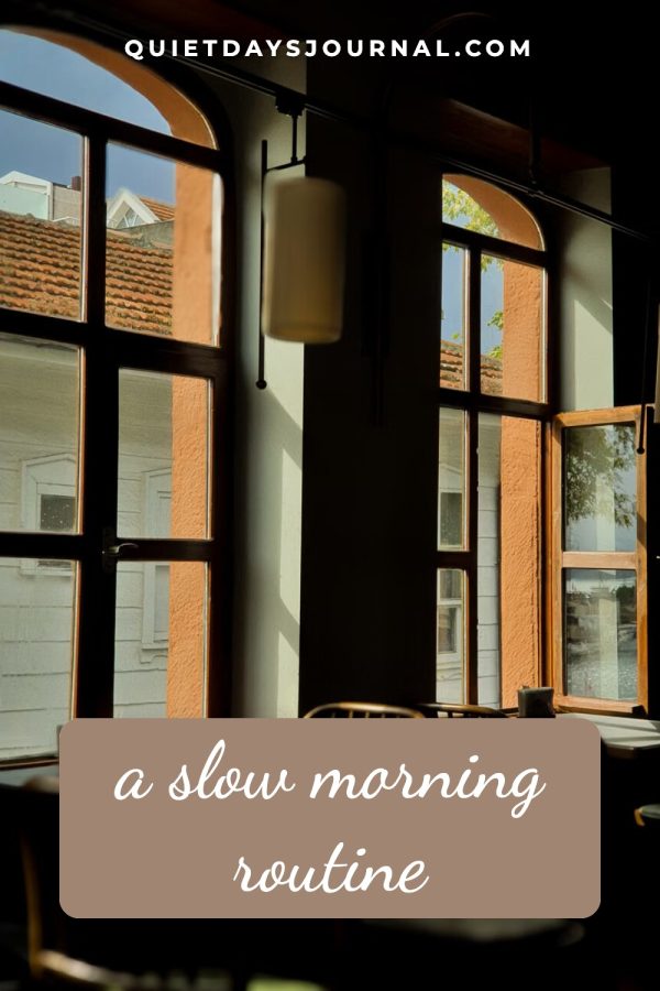 Rounded Card + Band Aesthetic Pinterest Templates example: a wellness pin titled "A Slow Morning Routine"