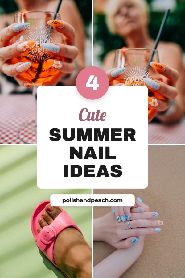 Number Badge Card Aesthetic Pinterest Templates example: a beauty pin titled "4 Cute Summer Nail Ideas"