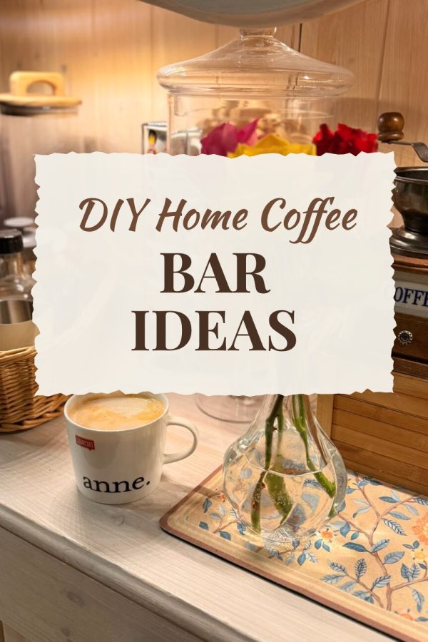 Torn Paper Badge Canva Pinterest Templates example: a home decor pin titled "DIY Home Coffee Bar Ideas"