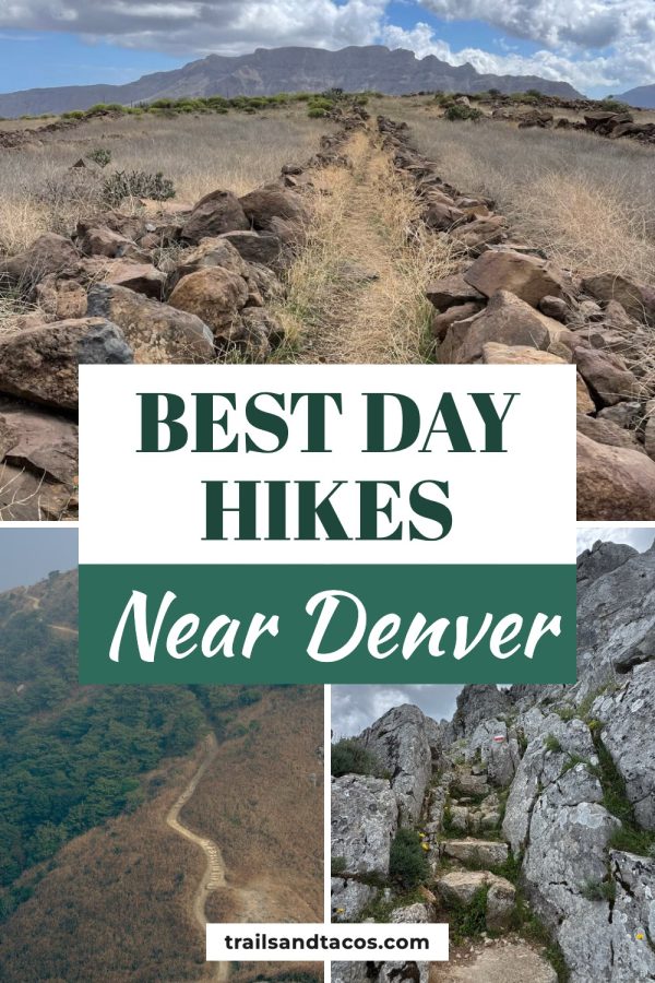 Strip Sandwich Canva Pinterest Templates example: a travel pin titled "Best Day Hikes Near Denver"