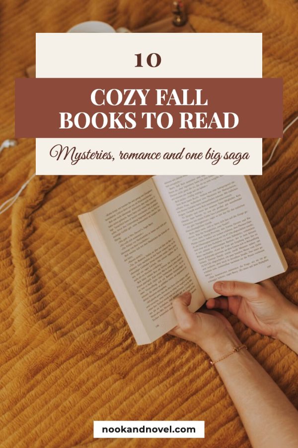 Banded Title Card Canva Pinterest Templates example: a books pin titled "10 Cozy Fall Books to Read"