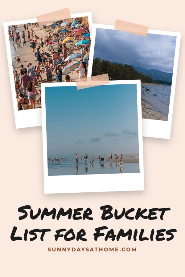Polaroid Scrapbook Canva Pinterest Templates example: a family pin titled "Summer Bucket List for Families"