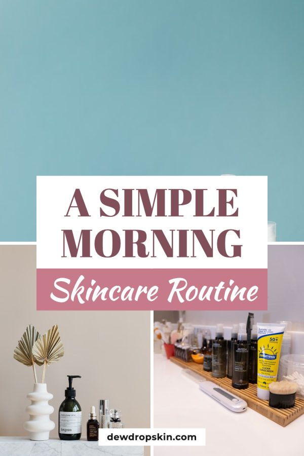 Strip Sandwich Canva Pinterest Templates example: a beauty pin titled "A Simple Morning Skincare Routine"