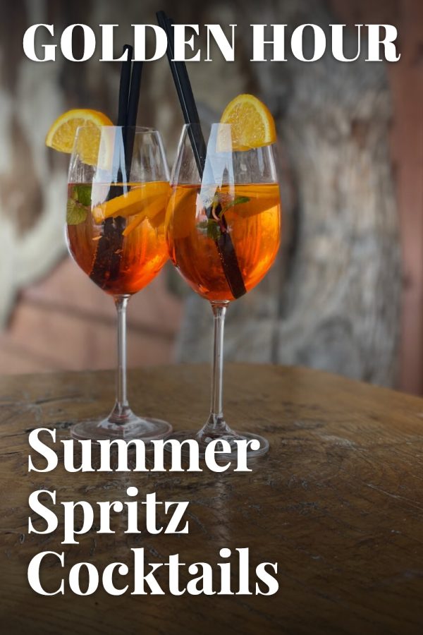Magazine Cover Canva Pinterest Templates example: a drinks pin titled "Summer Spritz Cocktails"