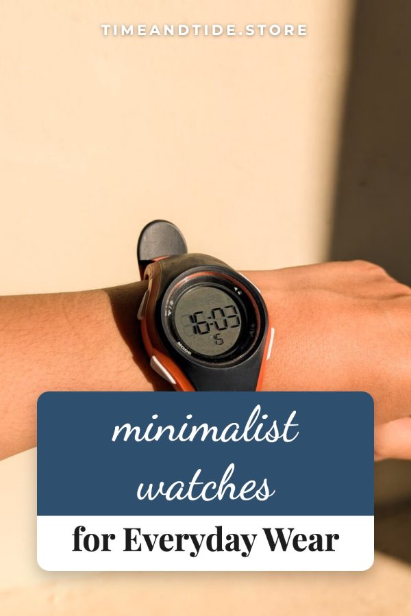 Rounded Card + Band Canva Pinterest Templates example: a product pin titled "Minimalist Watches for Everyday Wear"