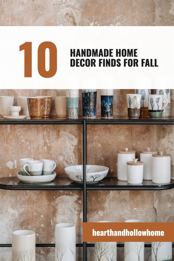Big Number Header Etsy Pinterest Templates example: a home decor pin titled "10 Handmade Home Decor Finds for Fall"