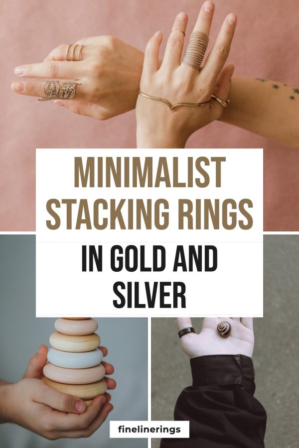 Strip Over Box Etsy Pinterest Templates example: a jewelry pin titled "Minimalist Stacking Rings in Gold and Silver"