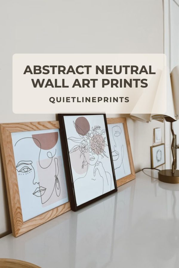 Minimal Centered Title Etsy Pinterest Templates example: a wall art pin titled "Abstract Neutral Wall Art Prints"