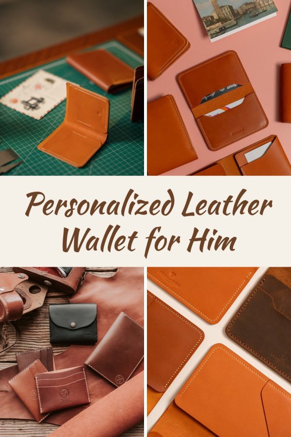 Script Hero Box Etsy Pinterest Templates example: a accessories pin titled "Personalized Leather Wallet for Him"