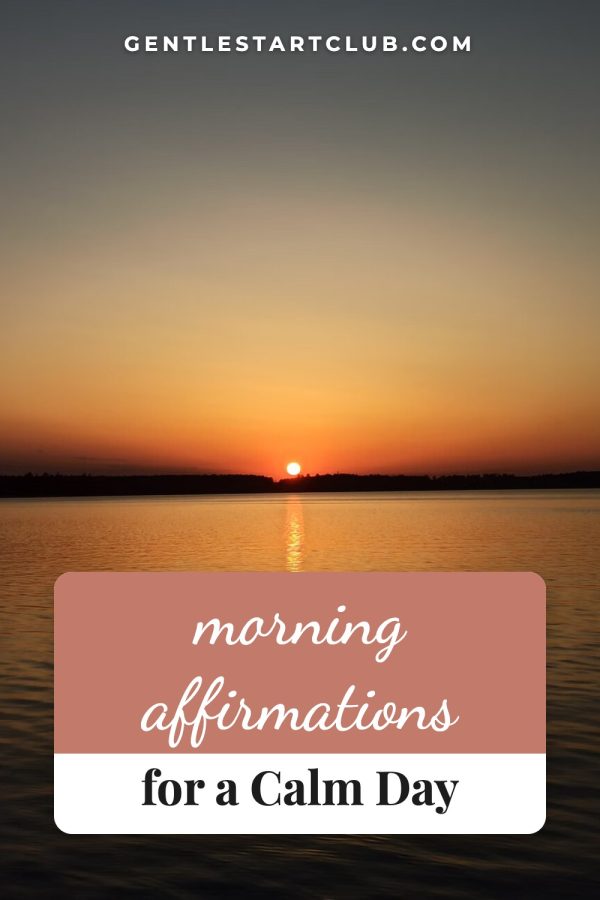 Rounded Card + Band Free Pinterest Templates example: a wellness pin titled "Morning Affirmations for a Calm Day"