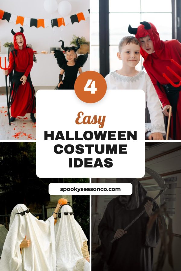 Number Badge Card Free Pinterest Templates example: a holiday pin titled "4 Easy Halloween Costume Ideas"