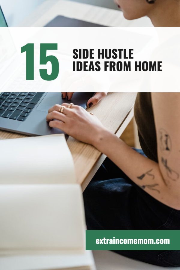 Big Number Header Free Pinterest Templates example: a personal finance pin titled "15 Side Hustle Ideas From Home"