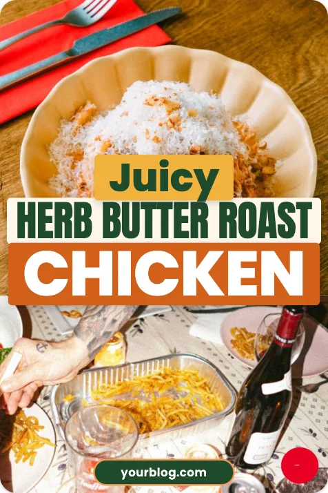 A roast chicken pin in colours picked from its photo: orange and forest green