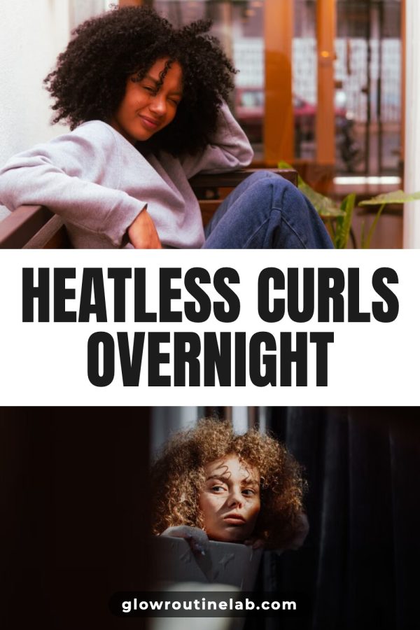 Pinterest template pin example: Heatless Curls Overnight