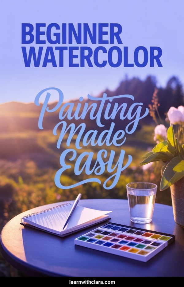 AI Pinterest pin example: Beginner Watercolor Painting Made Easy