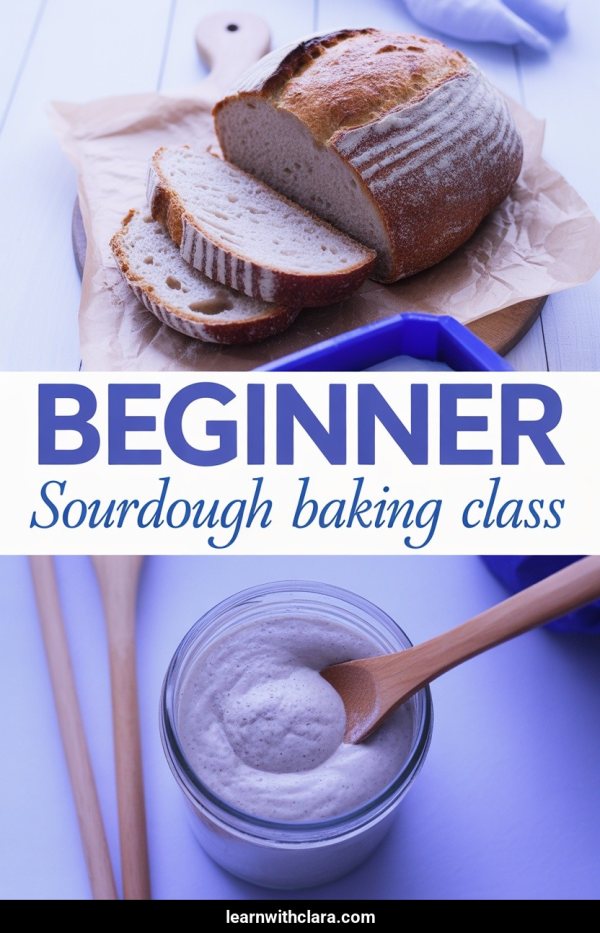AI Pinterest pin example: Beginner Sourdough Baking Class