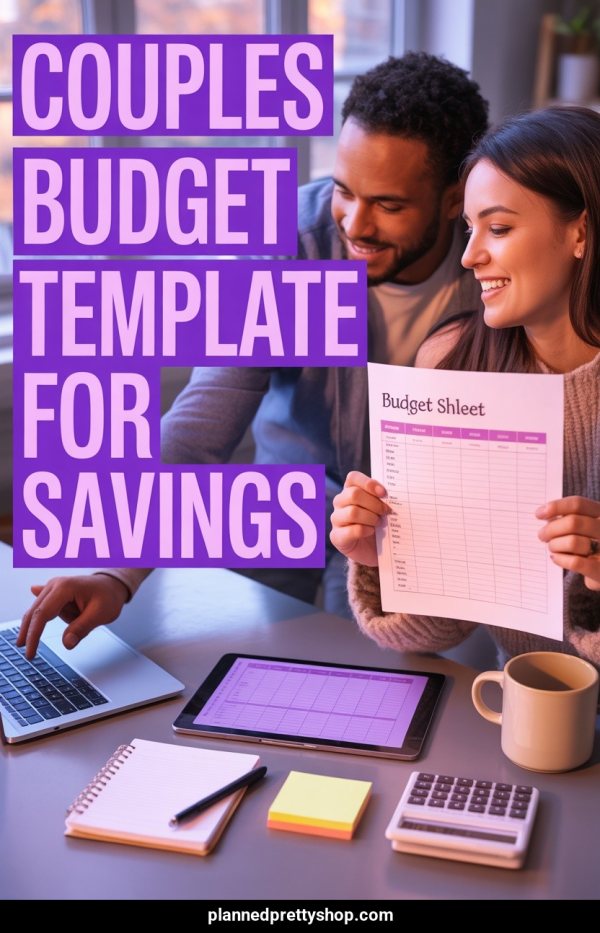 AI Pinterest pin example: Couples Budget Template For Savings