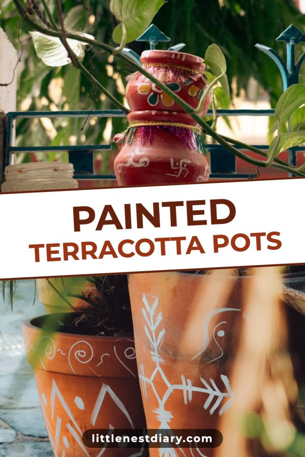 Pinterest template pin example: Painted Terracotta Pots