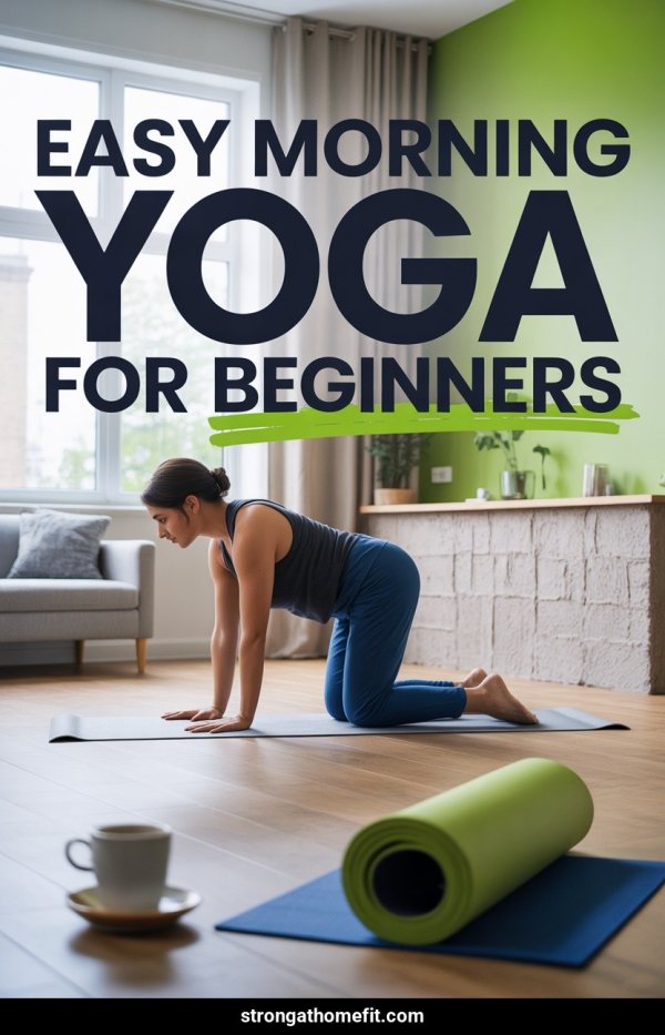 AI Pinterest pin example: Easy Morning Yoga For Beginners