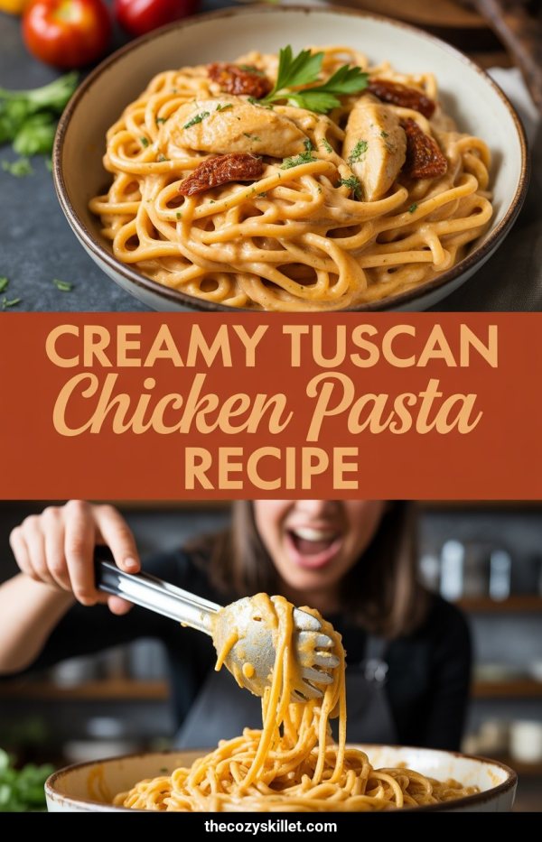 AI Pinterest pin example: Creamy Tuscan Chicken Pasta