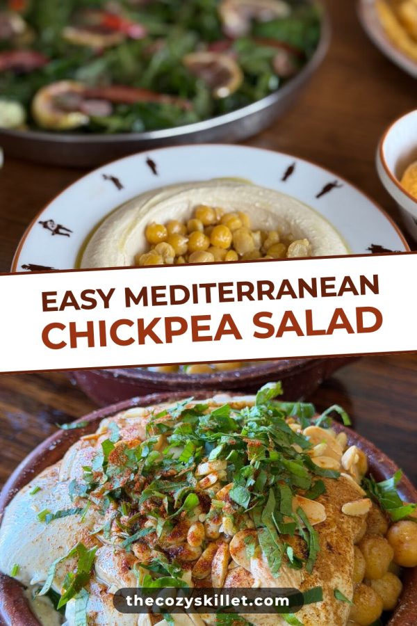 Pinterest template pin example: Easy Mediterranean Chickpea Salad
