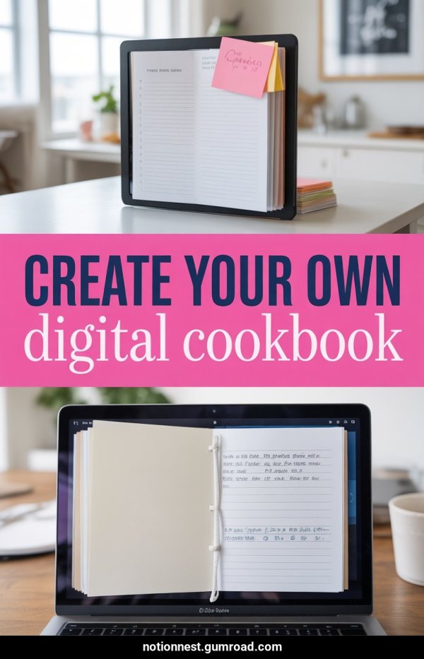 AI Pinterest pin example: Create Your Own Digital Cookbook
