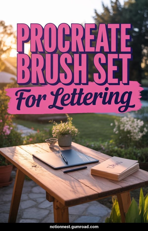 AI Pinterest pin example: Procreate Brush Set For Lettering