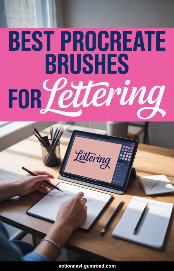 AI Pinterest pin example: Best Procreate Brushes For Lettering