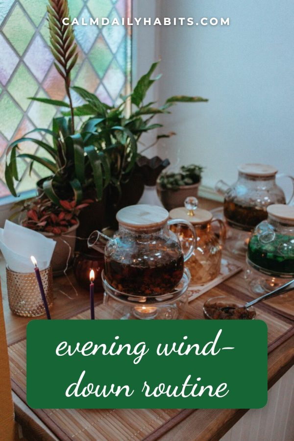 Pinterest template pin example: Evening Wind-Down Routine