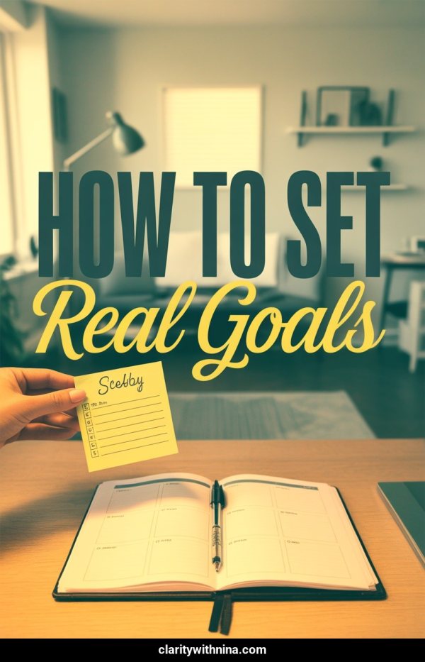 AI Pinterest pin example: How To Set Real Goals