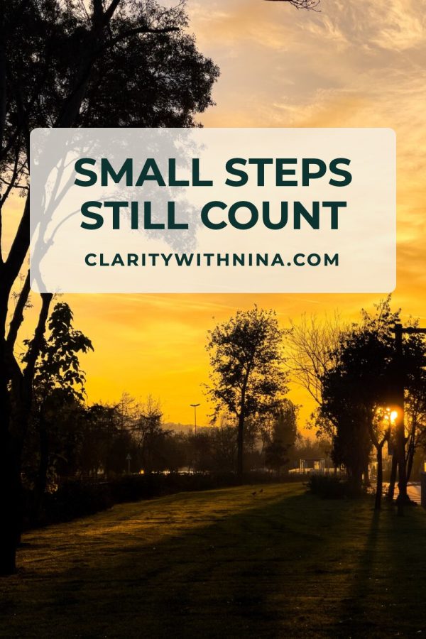 Pinterest template pin example: Small Steps Still Count