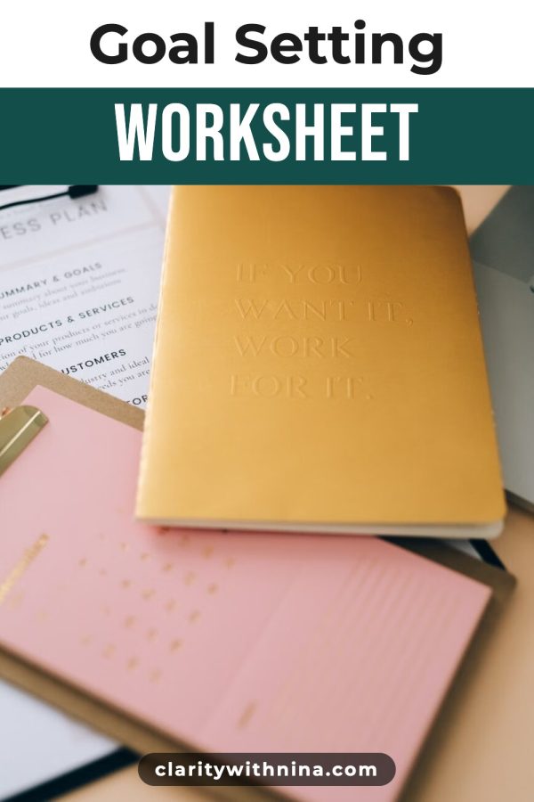 Pinterest template pin example: Goal Setting Worksheet
