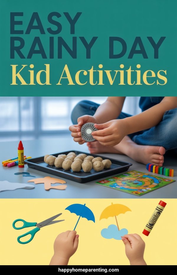 AI Pinterest pin example: Easy Rainy Day Kid Activities
