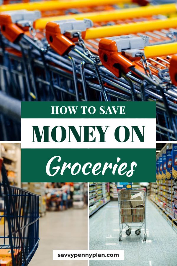 Pinterest template pin example: How to Save Money on Groceries