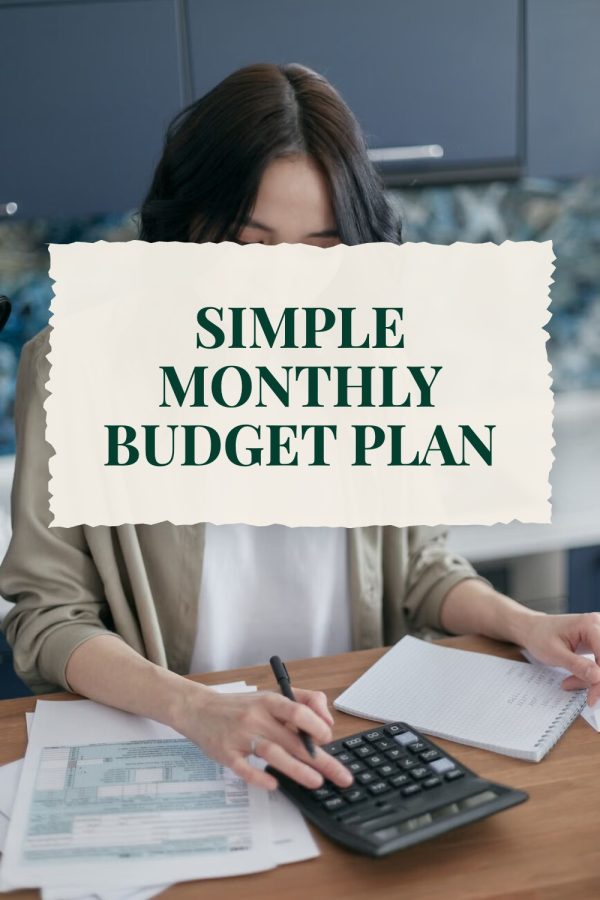 Pinterest template pin example: Simple Monthly Budget Plan