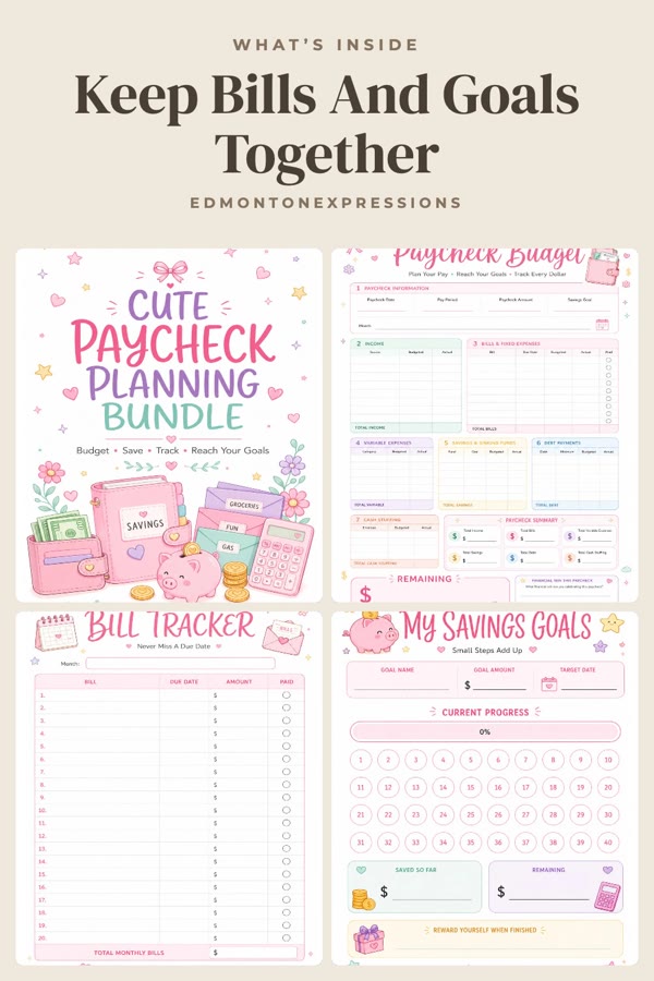 Pinterest template pin example: Keep Bills And Goals Together