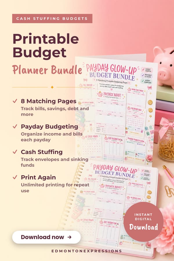 On products: your design in real life example, On products design: Printable Budget Planner Bundle