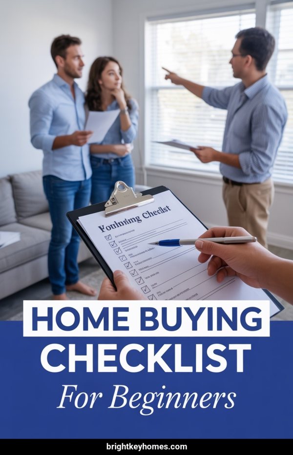 AI Pinterest pin example: Home Buying Checklist For Beginners