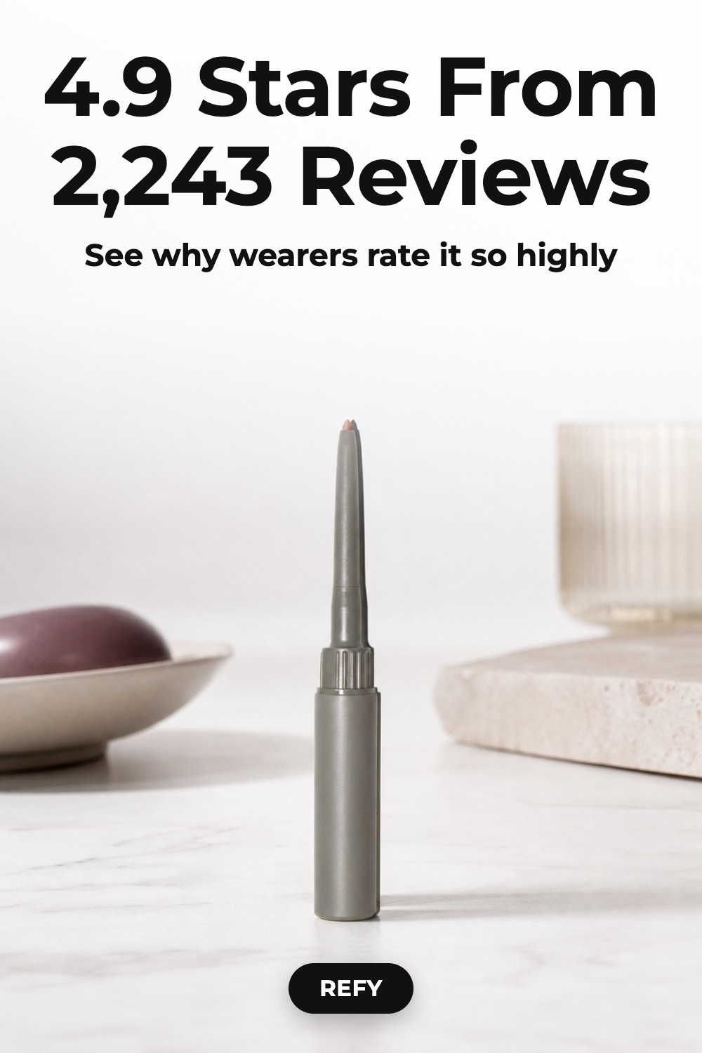 AI Pinterest pin example: 4.9 Stars From 2,243 Reviews