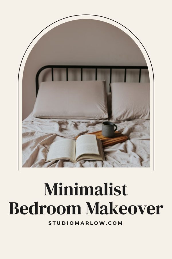 Pinterest template pin example: Minimalist Bedroom Makeover