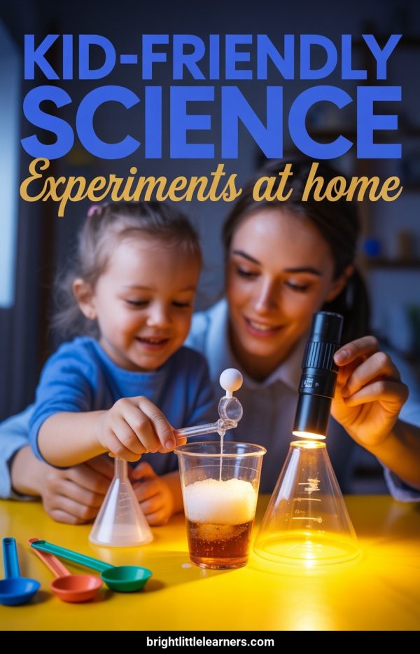 AI Pinterest pin example: Kid-Friendly Science Experiments At Home