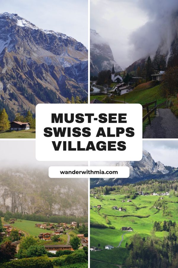 Pinterest template pin example: Must-See Swiss Alps Villages