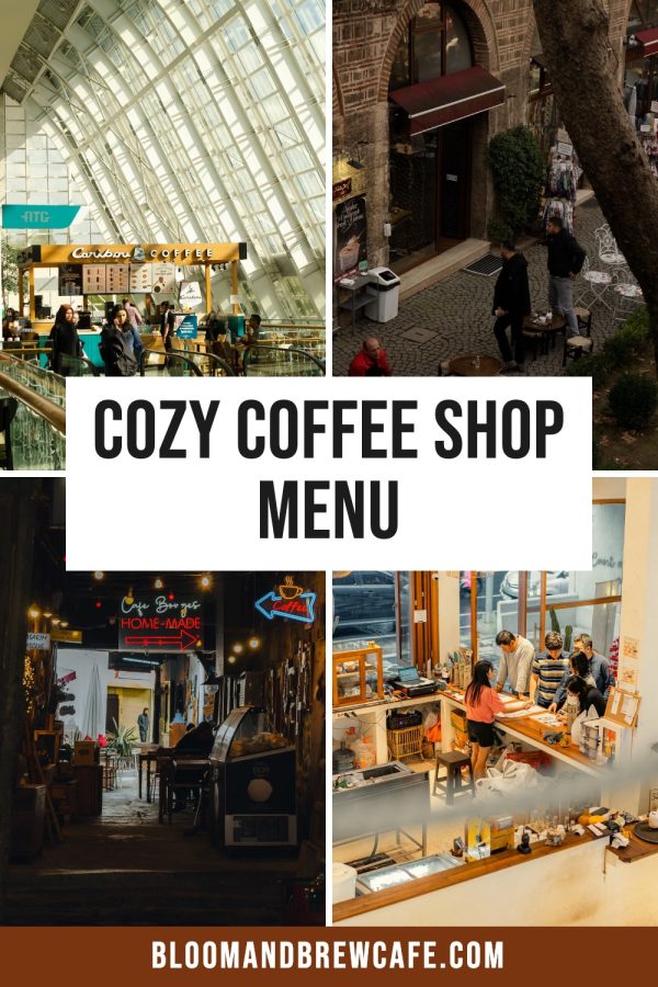 Pinterest template pin example: Cozy Coffee Shop Menu