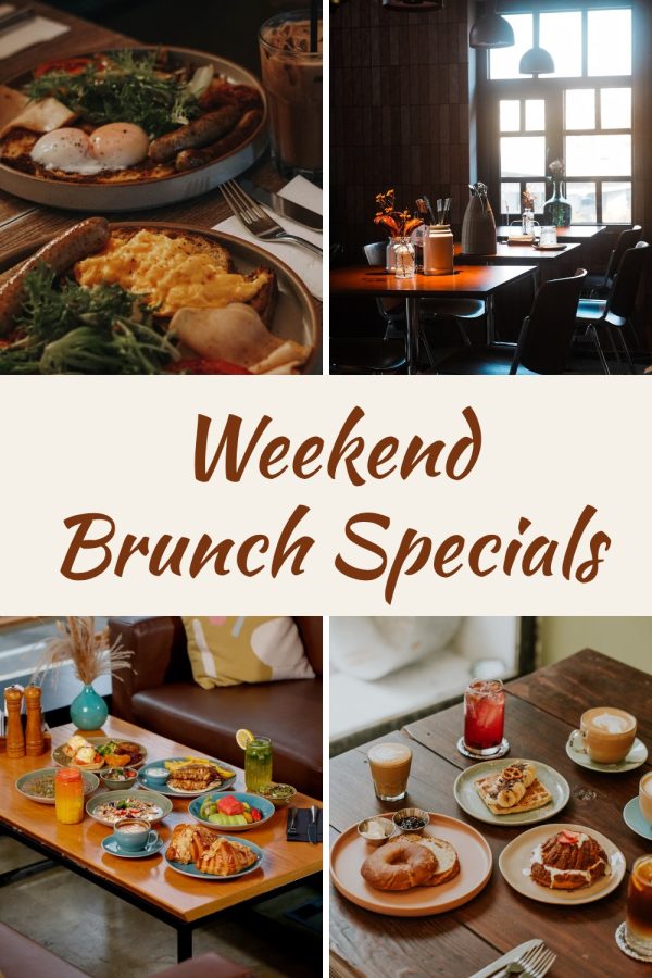 Pinterest template pin example: Weekend Brunch Specials