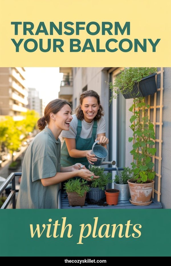 AI Pinterest pin example: Transform Your Balcony With Plants