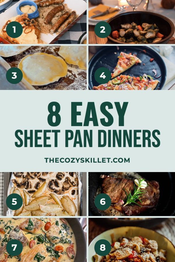 Pinterest template pin example: 8 Easy Sheet Pan Dinners
