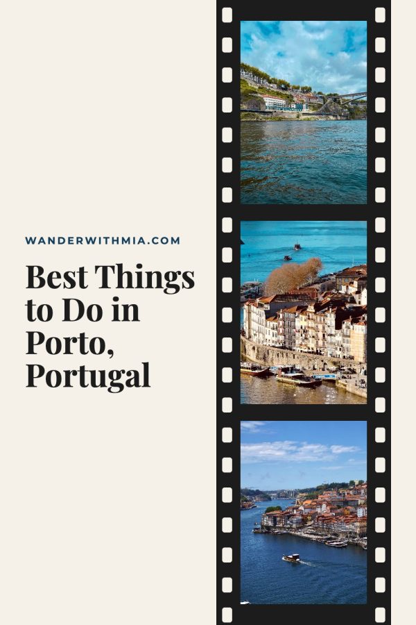 Film Strip Pinterest template example: a travel pin titled "Best Things to Do in Porto, Portugal"