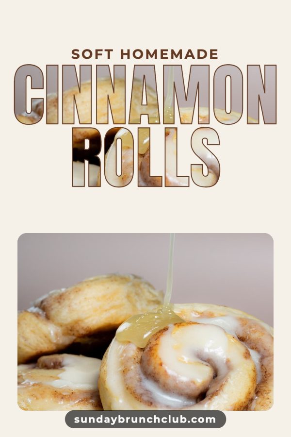 Photo Inside the Letters Pinterest template example: a baking pin titled "Soft Homemade Cinnamon Rolls"