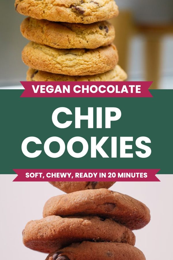 Ribbon Band Pinterest template example: a baking pin titled "Vegan Chocolate Chip Cookies"